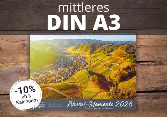 Monatskalender "Ahrtal Momente" 2026 - mittleres A3 Format