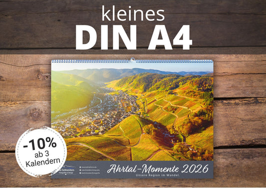 Monatskalender "Ahrtal Momente" 2026 - kleines A4 Format